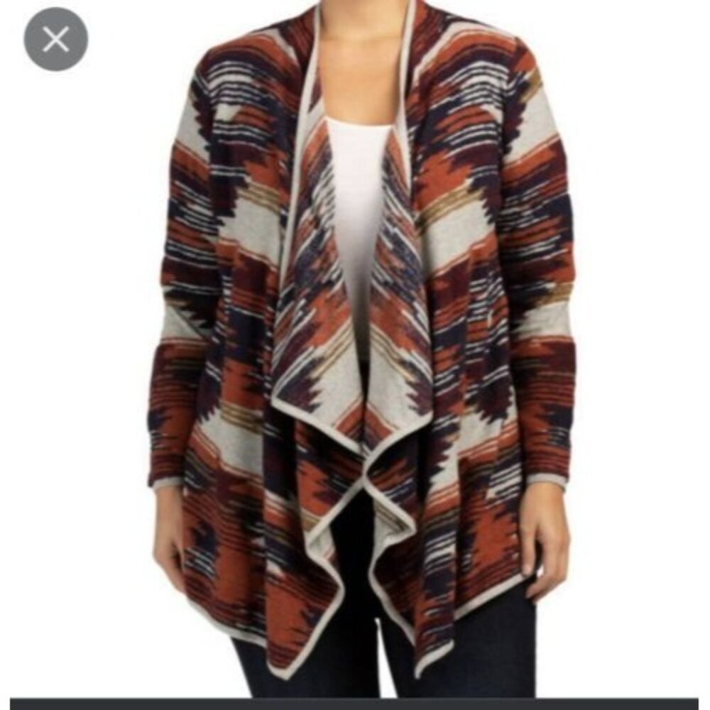 Lucky Brand Women's Long Sleeve Aztec Print Cardigan Size M
